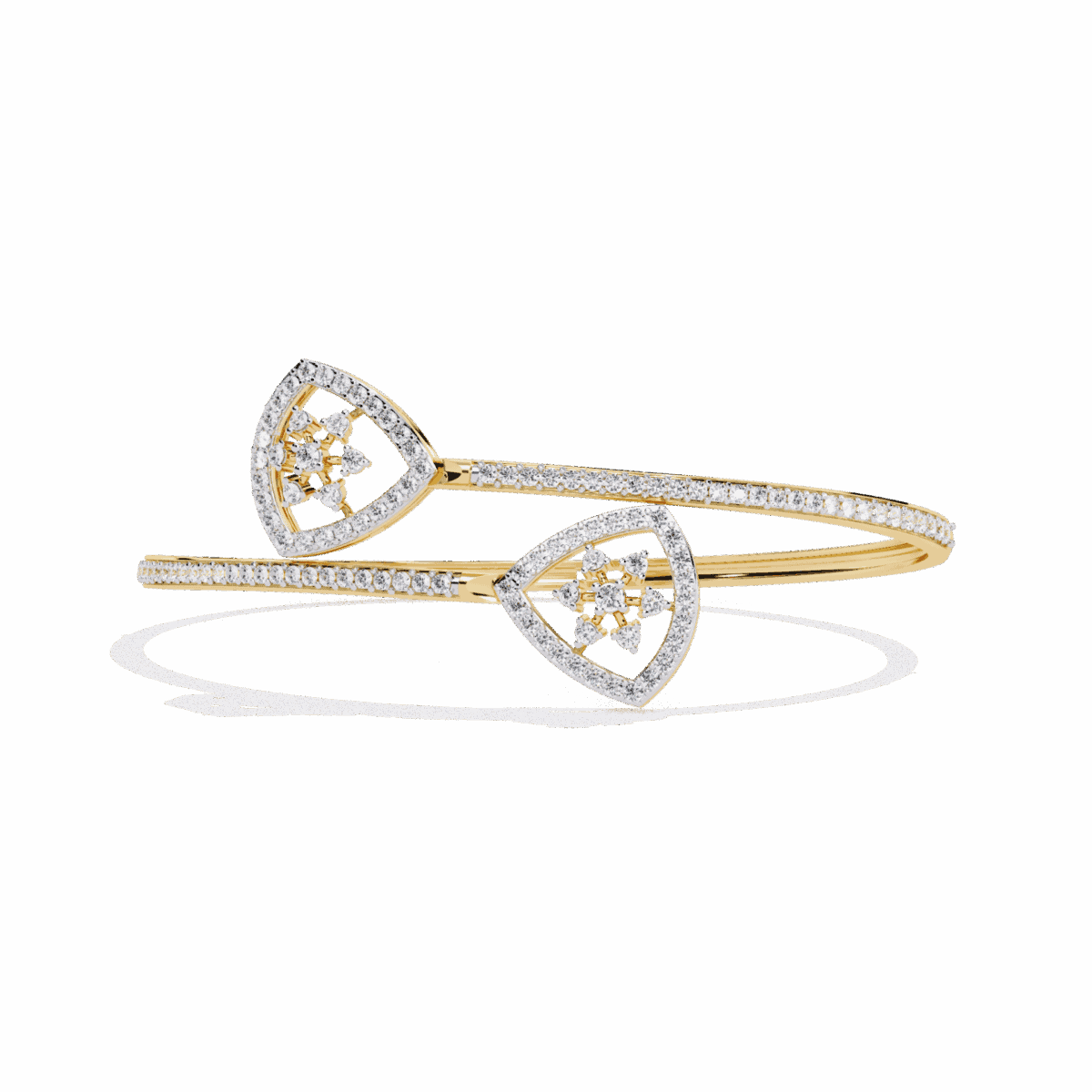 1.25 Carat Twin Heart Halo Diamond Cuff  Image 6