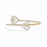 1.25 Carat Twin Heart Halo Diamond Cuff - Image 6