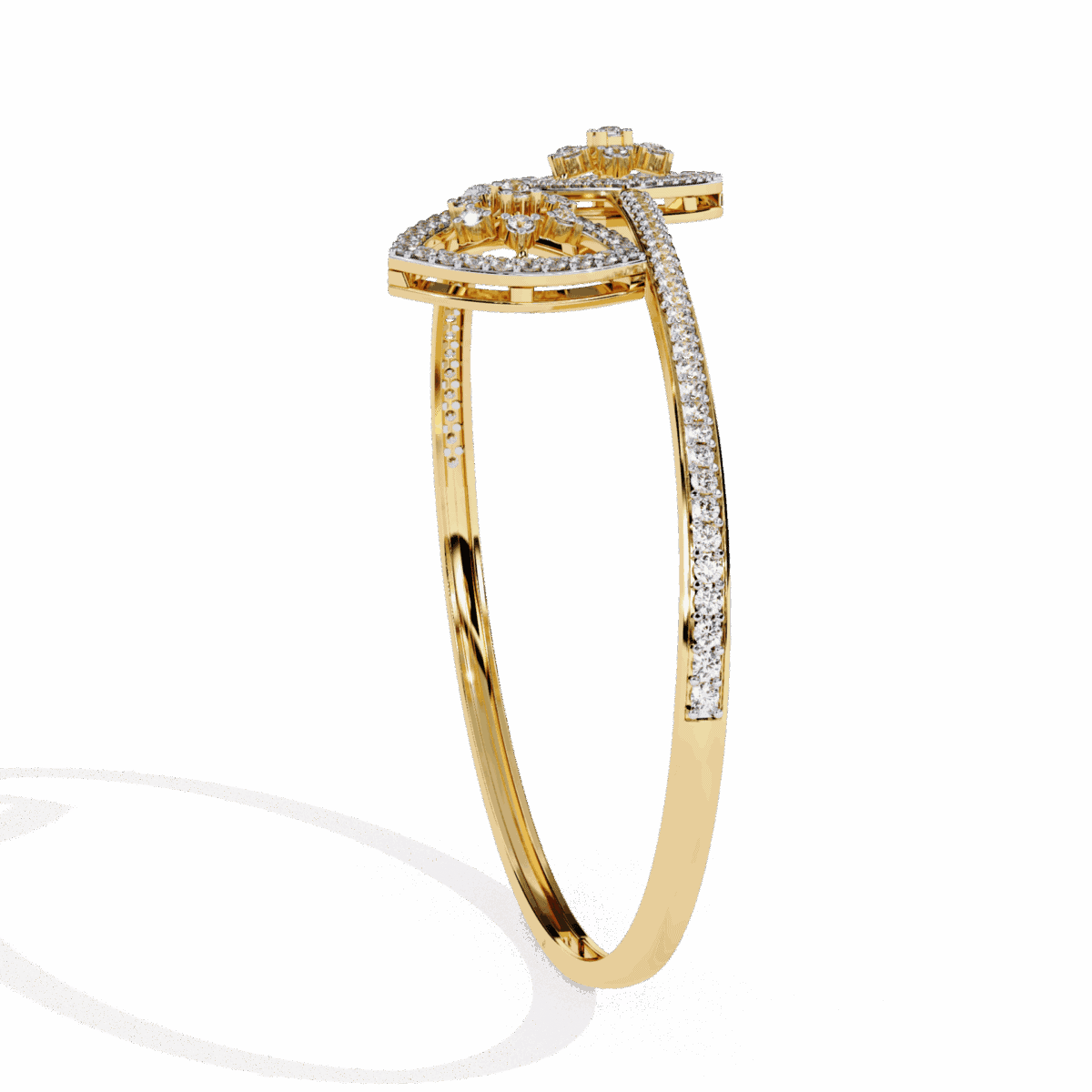 1.25 Carat Twin Heart Halo Diamond Cuff  Image 8