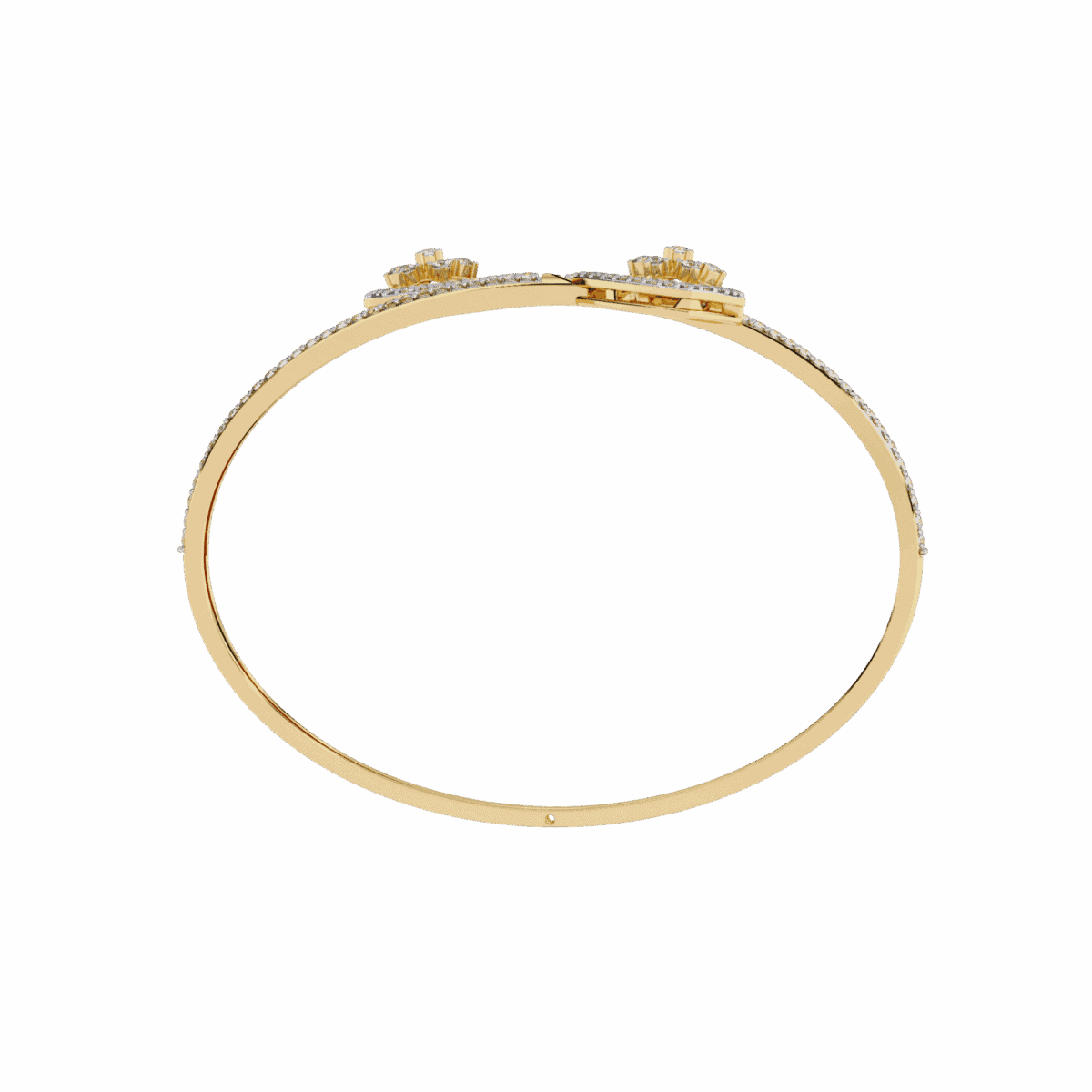 1.25 Carat Twin Heart Halo Diamond Cuff  Image 9