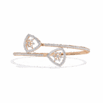 1.25 Carat Twin Heart Halo Diamond Cuff - Image 11