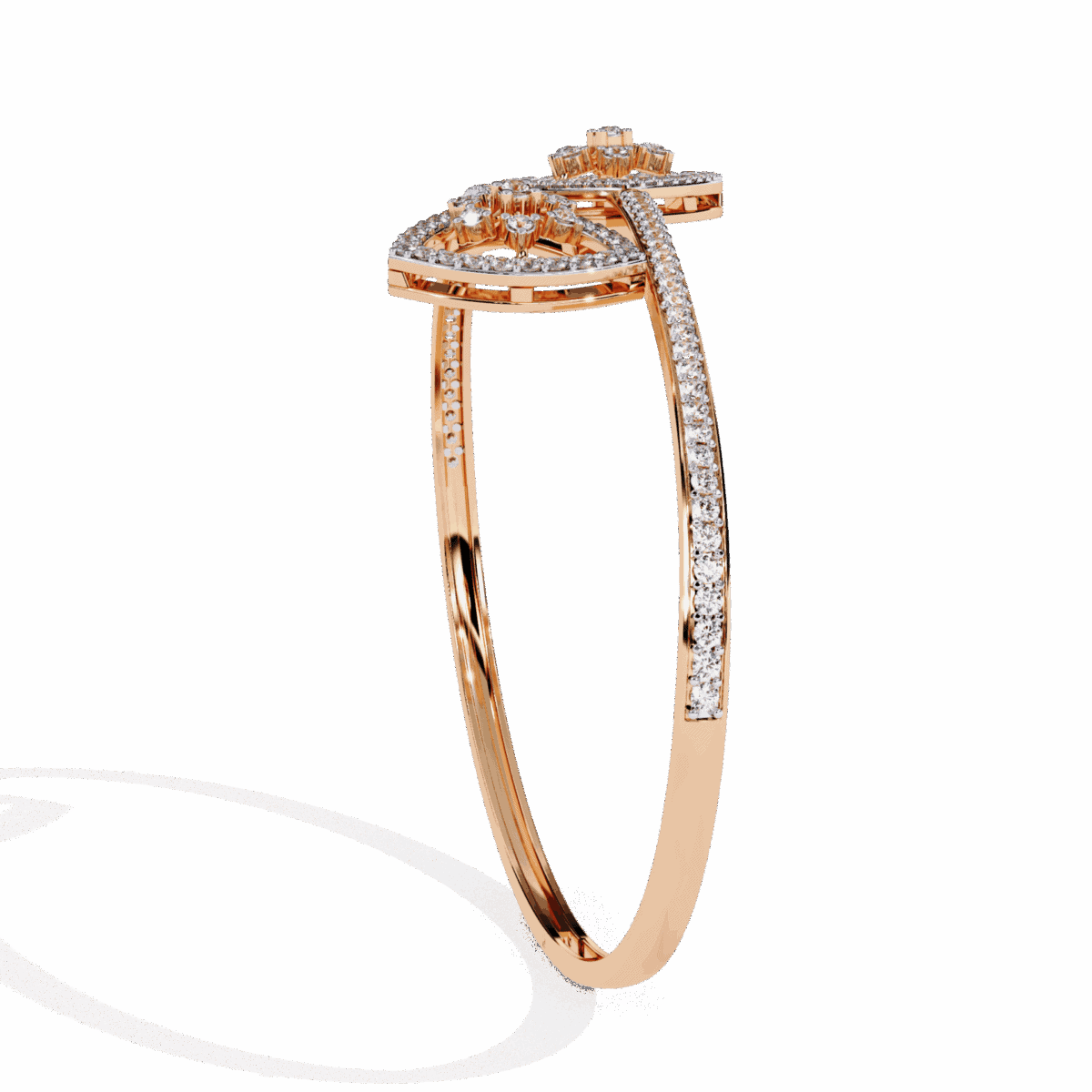 1.25 Carat Twin Heart Halo Diamond Cuff  Image 13