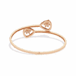 1.25 Carat Twin Heart Halo Diamond Cuff - Image 15