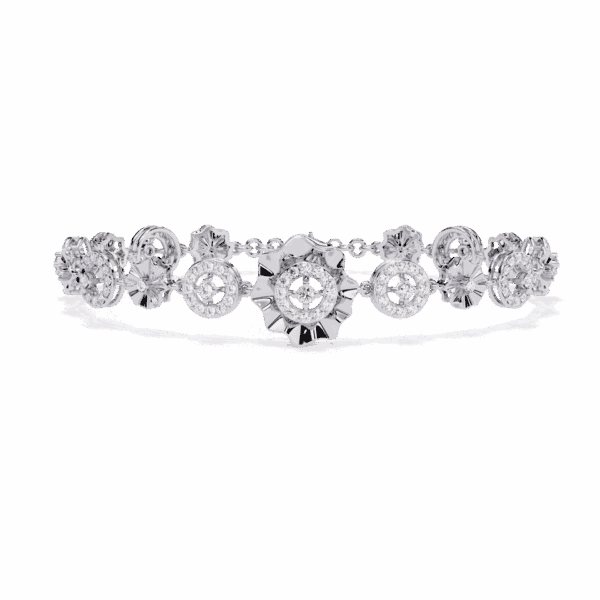 1.25 Carat Halo Cluster Diamond Bracelet