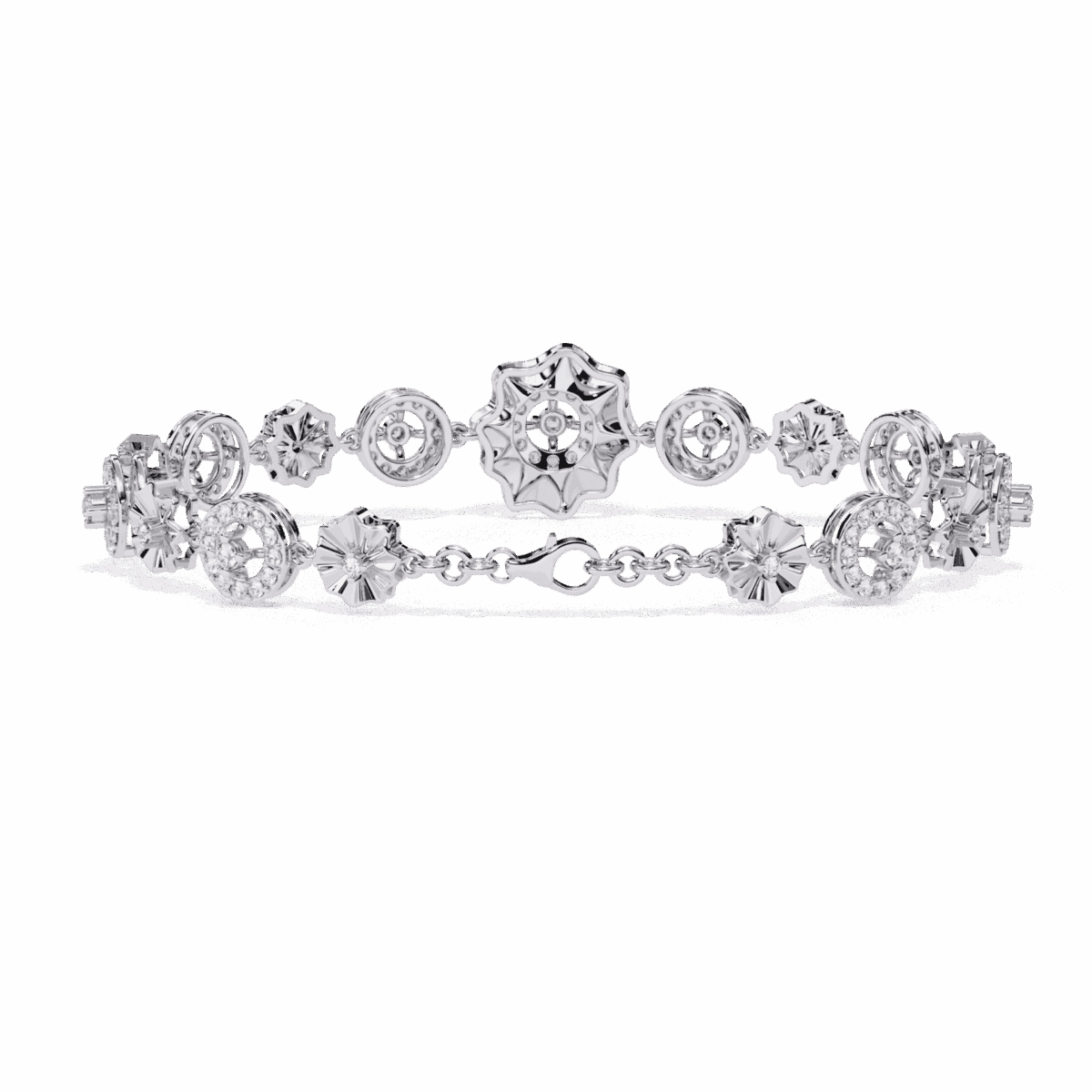 1.25 Carat Halo Cluster Diamond Bracelet  Image 5