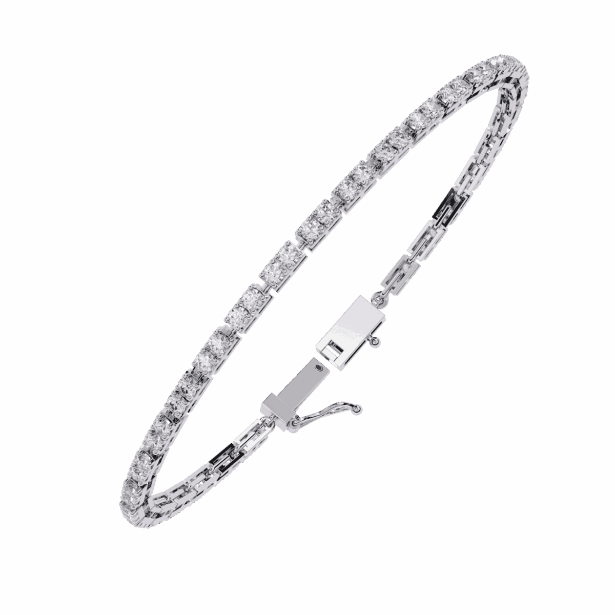 2.25 Carat Round Diamond Tennis Bracelet  Image 3