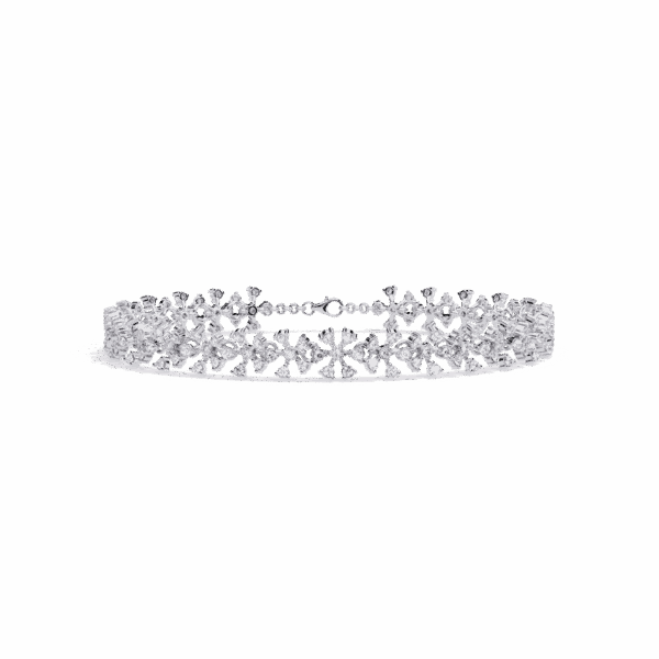 1.5 Carat Floral Round Diamond Tennis Bracelet
