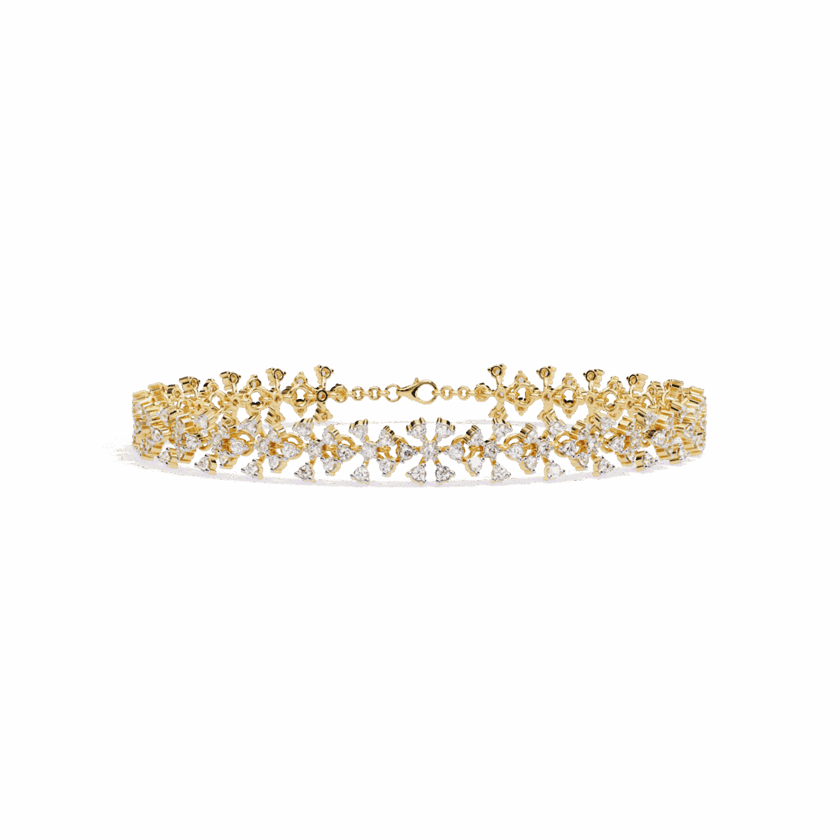 1.5 Carat Floral Round Diamond Tennis Bracelet  Image 4