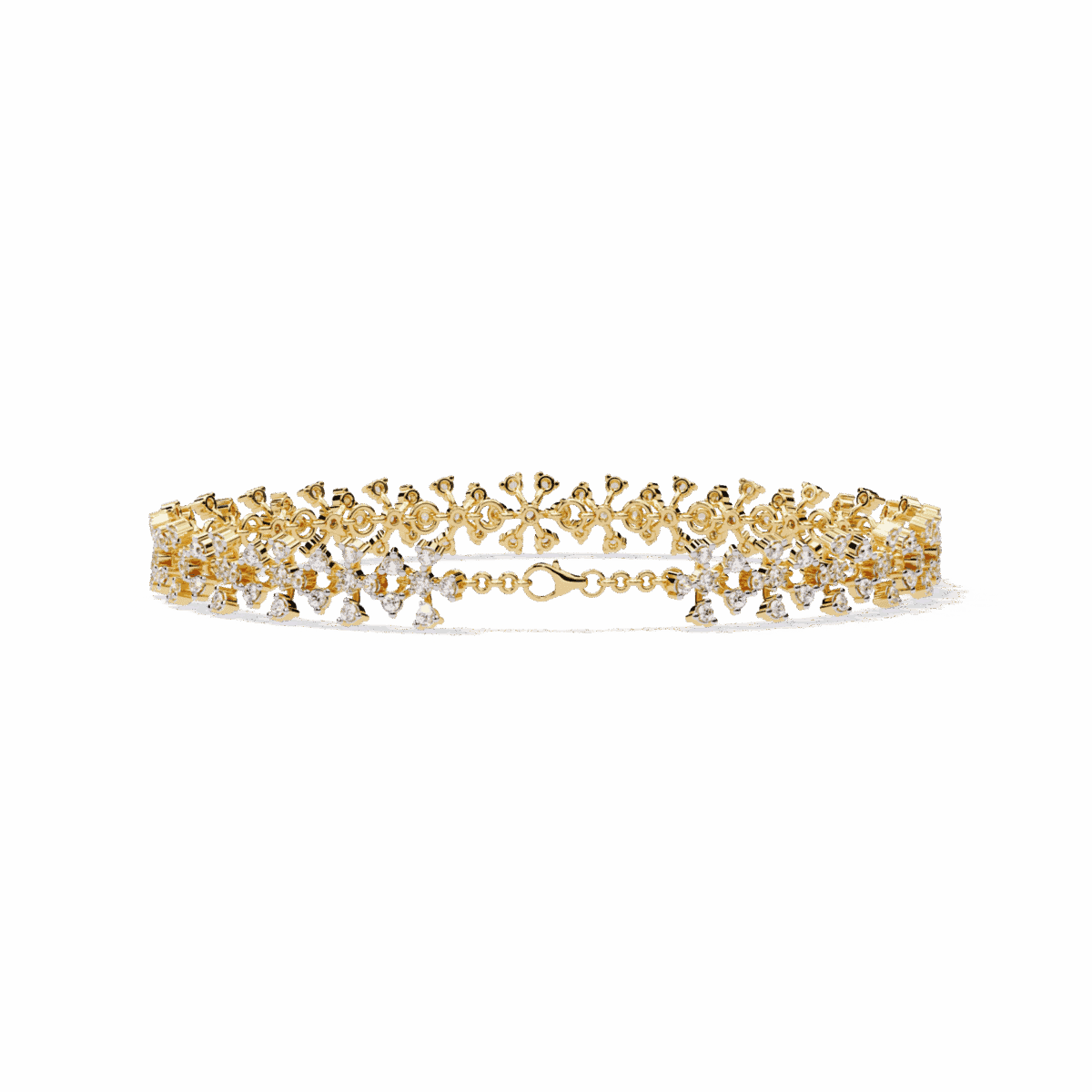 1.5 Carat Floral Round Diamond Tennis Bracelet  Image 6
