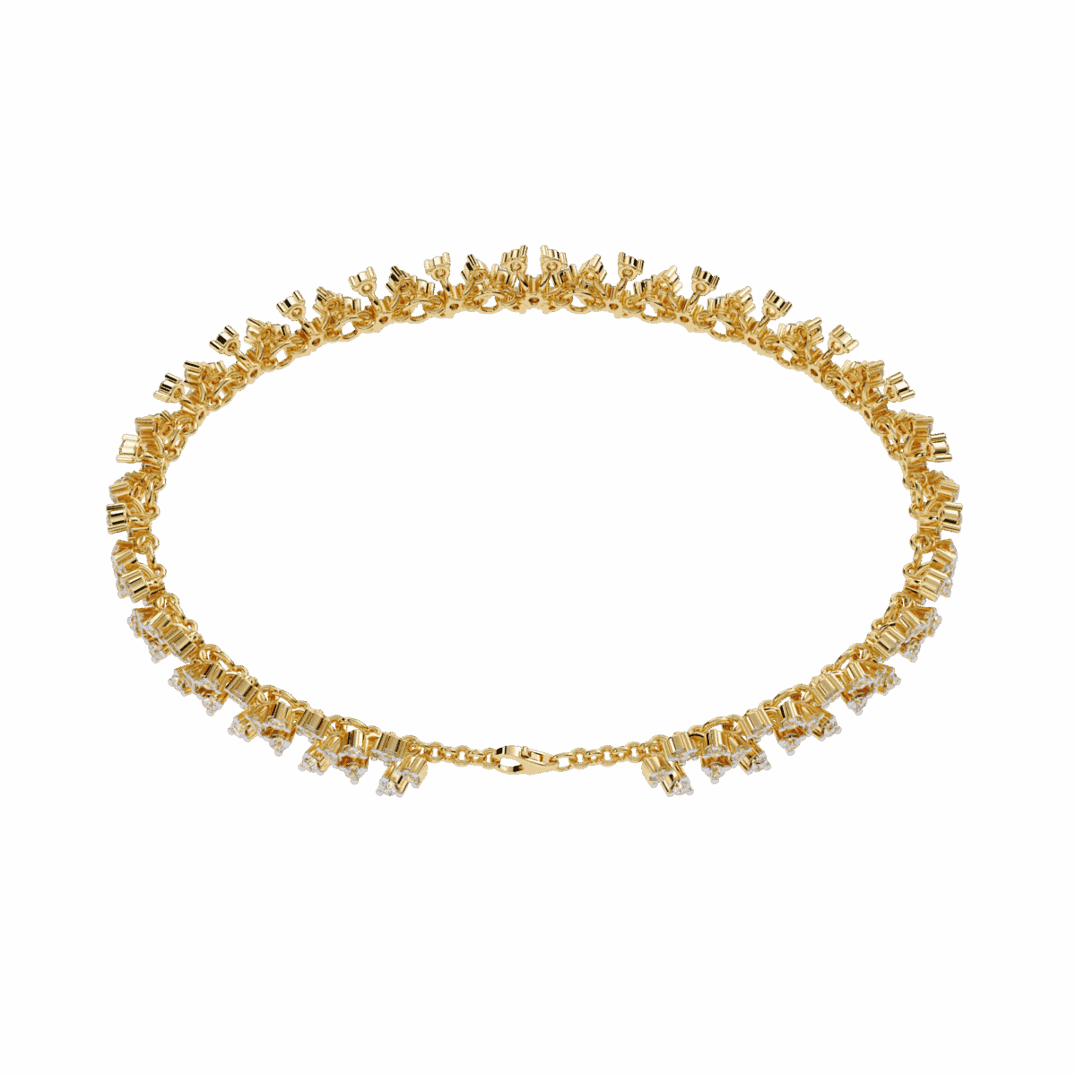 1.5 Carat Floral Round Diamond Tennis Bracelet  Image 7