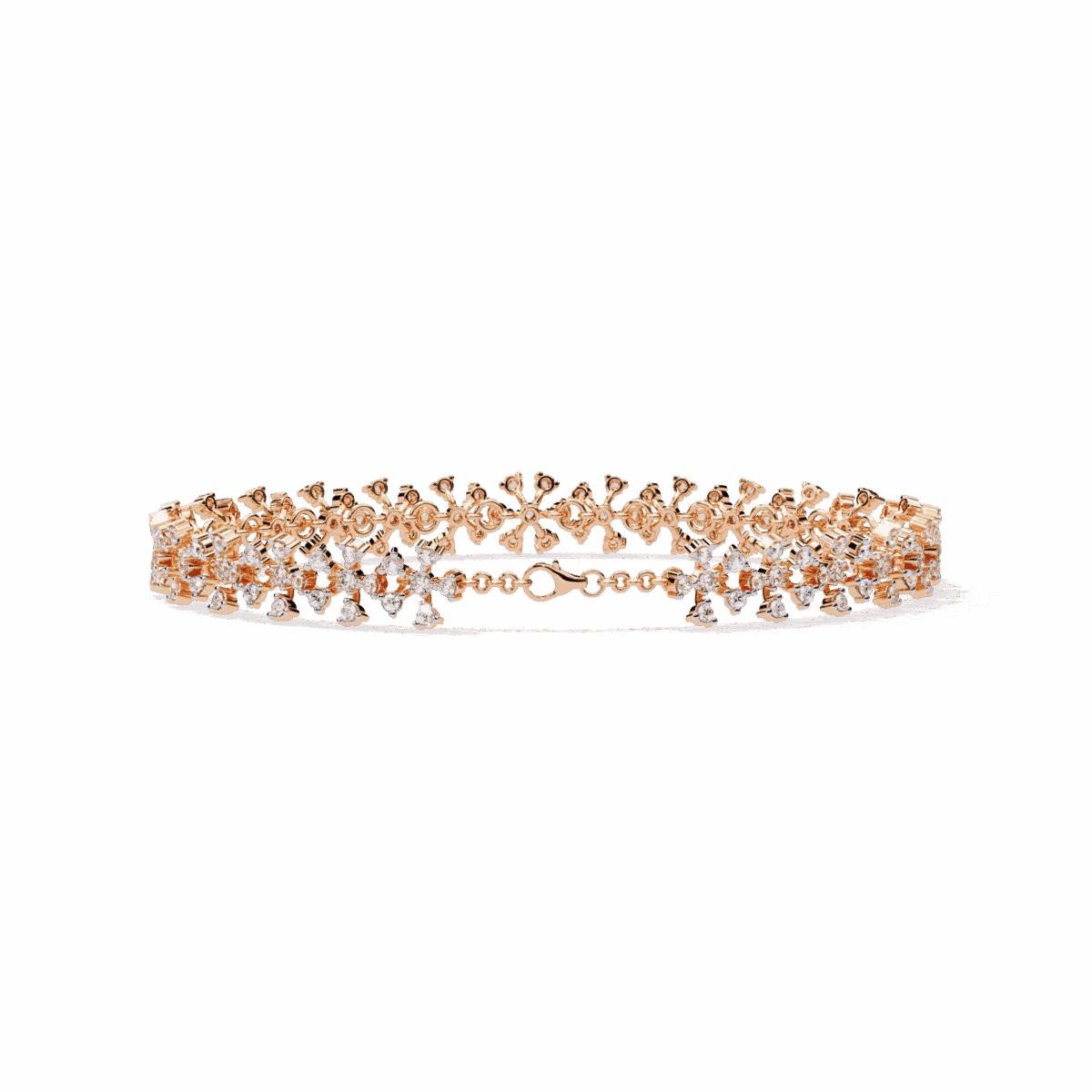 1.5 Carat Floral Round Diamond Tennis Bracelet  Image 10