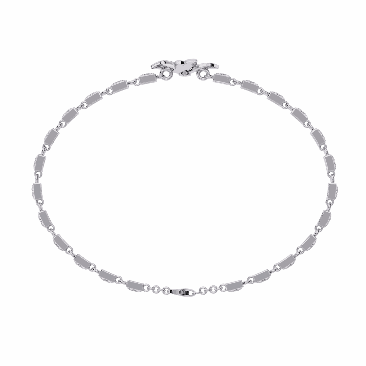 0.4 Carat Flower Round Diamond Tennis Bracelet  Image 4