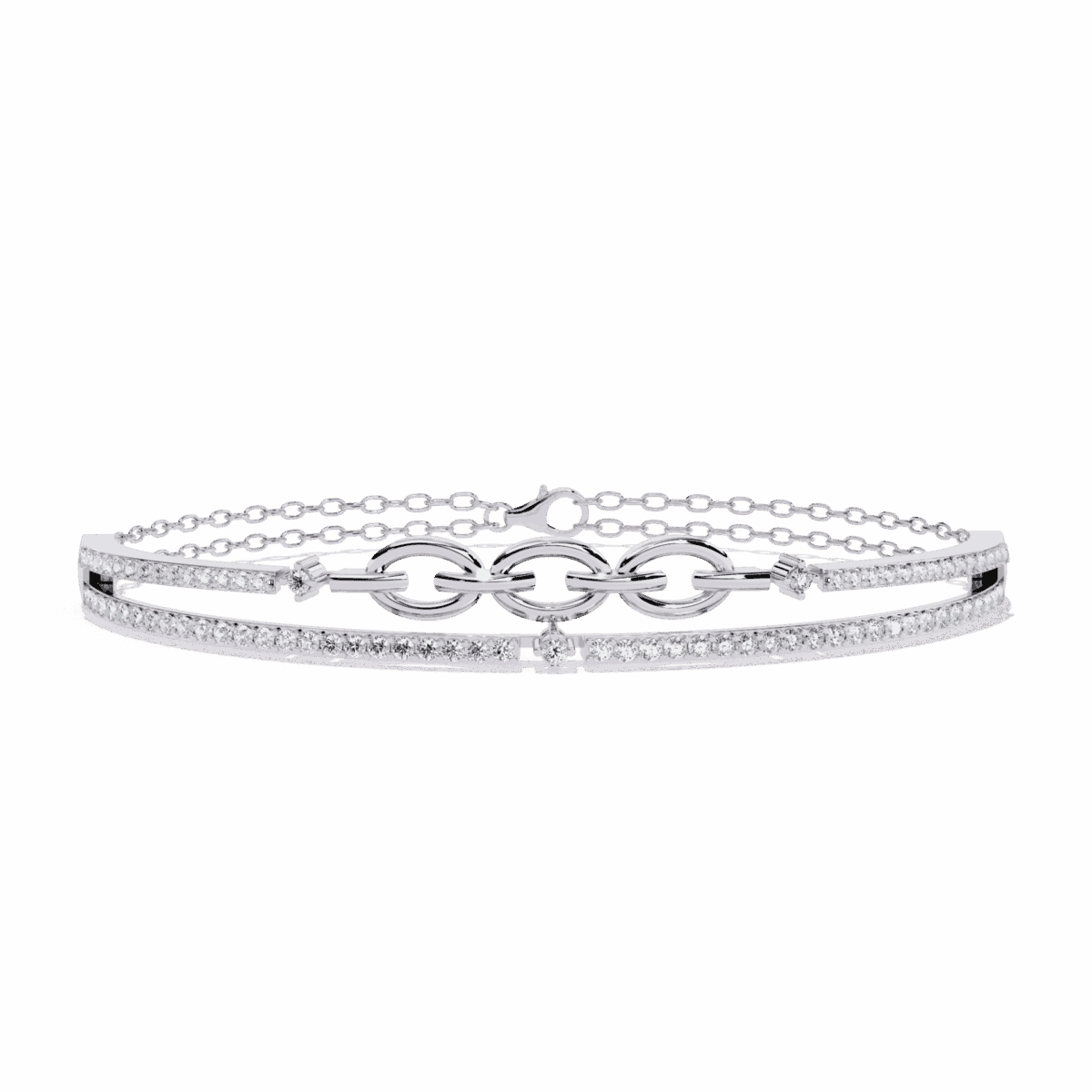 0.9 Carat Interlink Diamond Bangle  Image 1