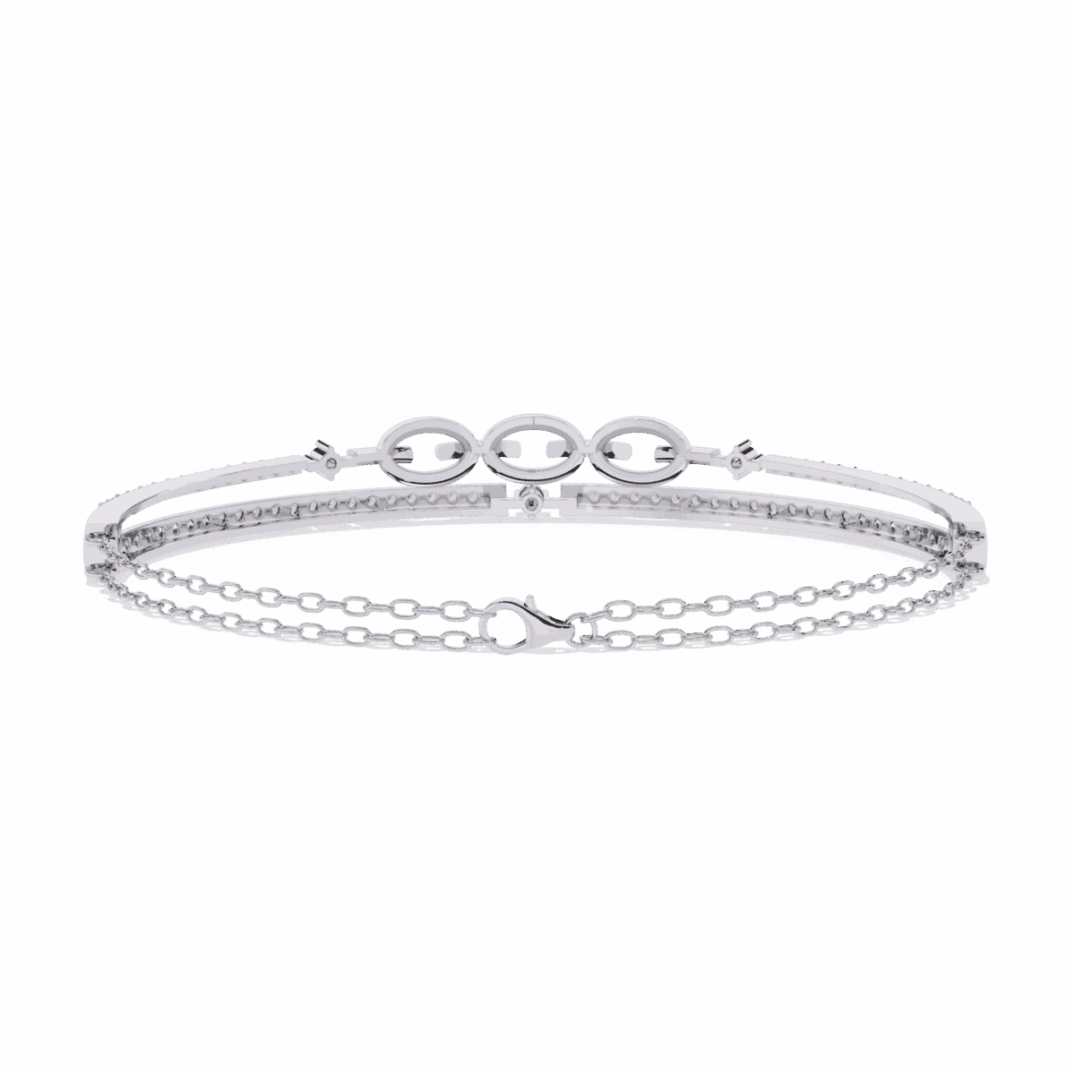 0.9 Carat Interlink Diamond Bangle  Image 5