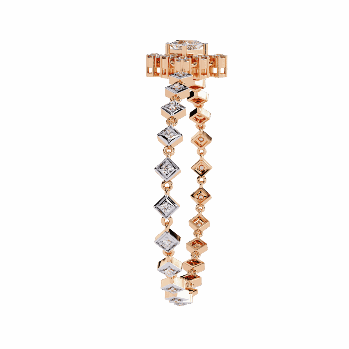 1.75 Carat Floral Halo Diamond Bracelet  Image 13