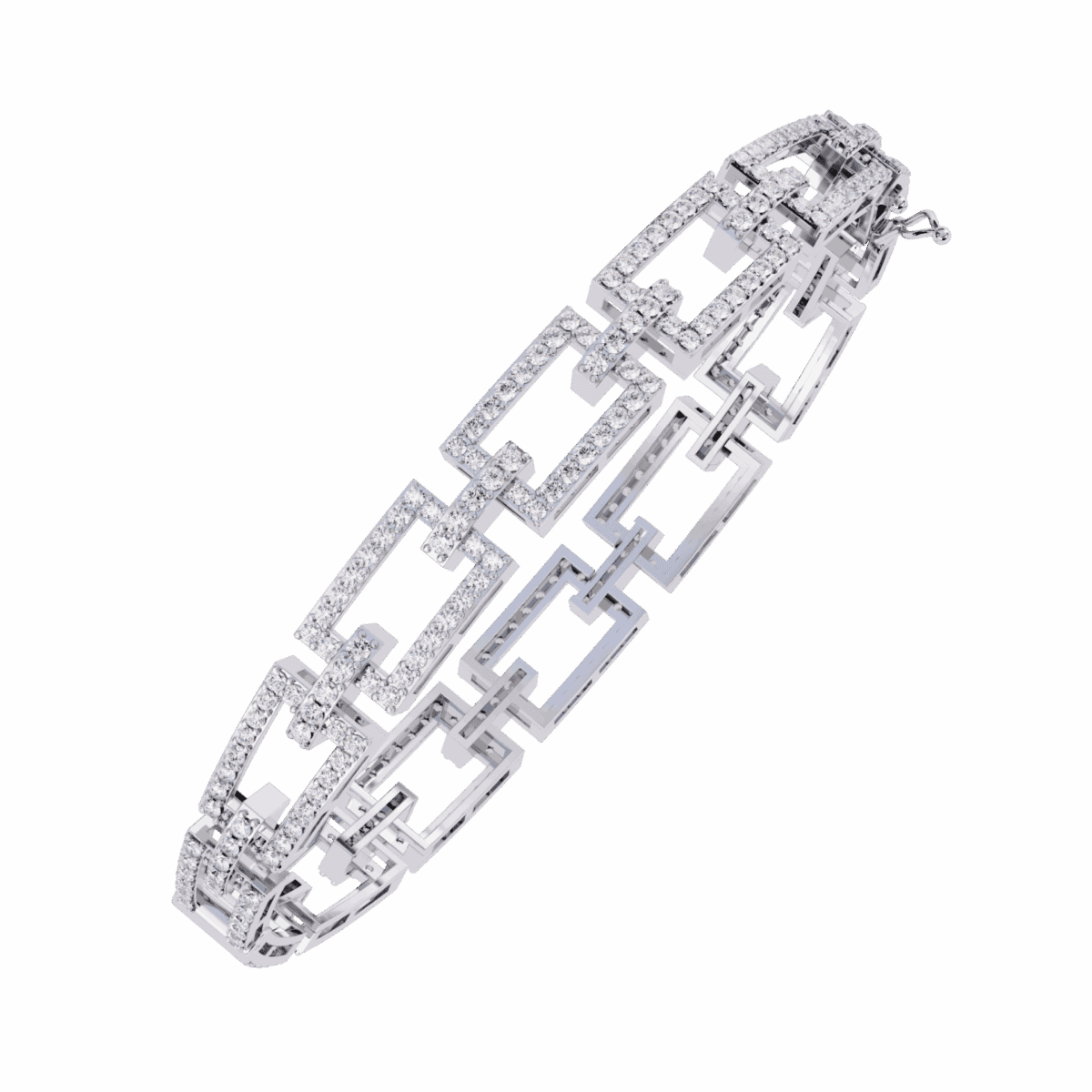2.25 Carat Geometric Link Diamond Bracelet  Image 2