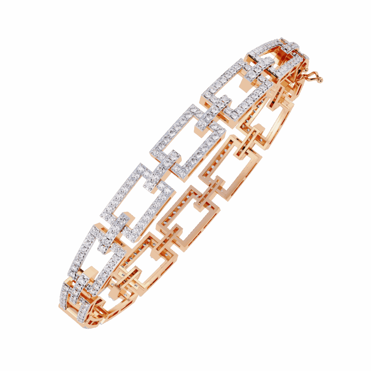 2.25 Carat Geometric Link Diamond Bracelet  Image 10