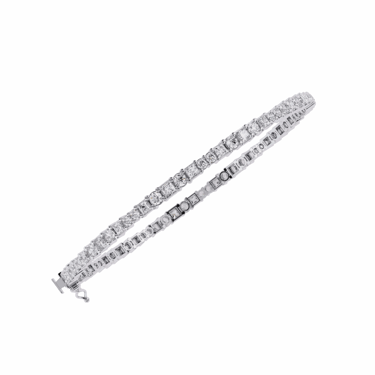 2 Carat Princess Cut Diamond Tennis Bracelet  Image 2