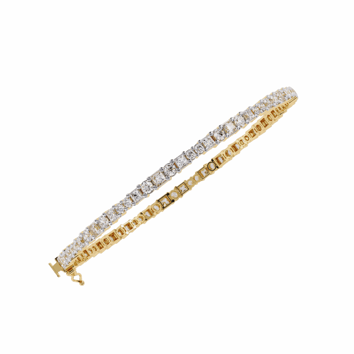 2 Carat Princess Cut Diamond Tennis Bracelet  Image 6