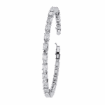 5 Carat Emerald & Round Diamond Tennis Bracelet