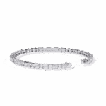 5 Carat Emerald & Round Diamond Tennis Bracelet - Image 3