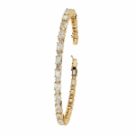 5 Carat Emerald & Round Diamond Tennis Bracelet - Image 5