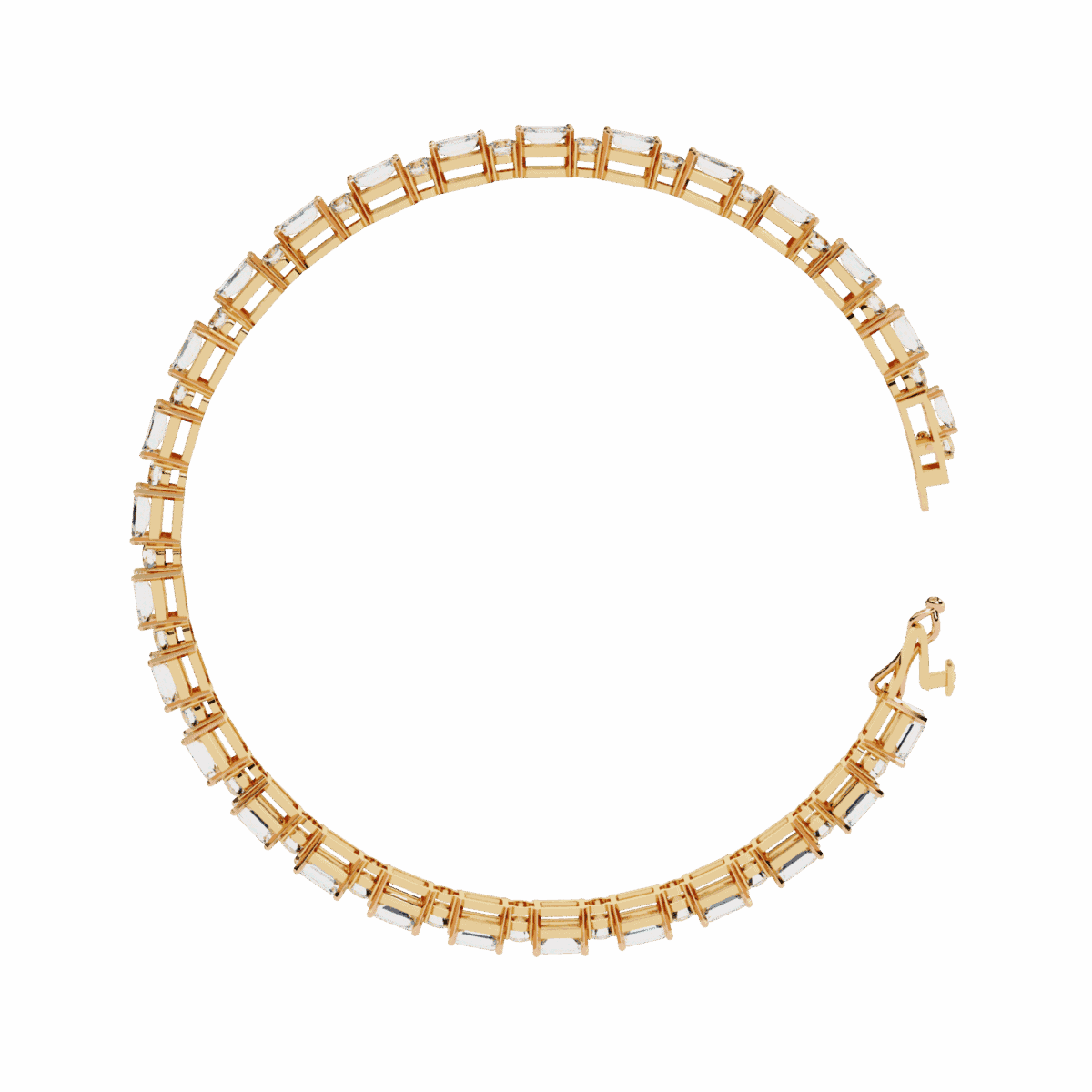 5 Carat Emerald & Round Diamond Tennis Bracelet  Image 6