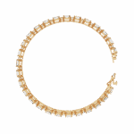 5 Carat Emerald & Round Diamond Tennis Bracelet - Image 6