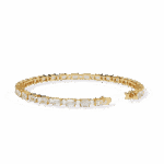 5 Carat Emerald & Round Diamond Tennis Bracelet - Image 7