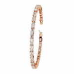 5 Carat Emerald & Round Diamond Tennis Bracelet - Image 9