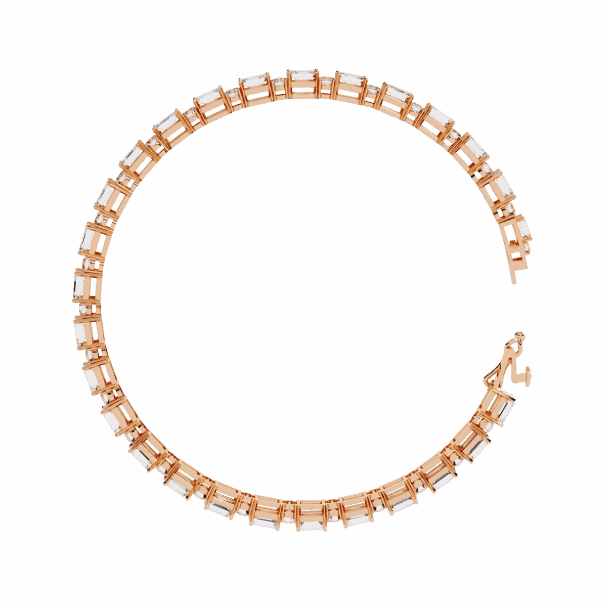 5 Carat Emerald & Round Diamond Tennis Bracelet  Image 10