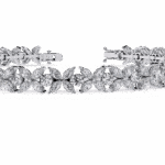 6.25 Carat Marquise & Round Floral Diamond Tennis Bracelet - Image 2