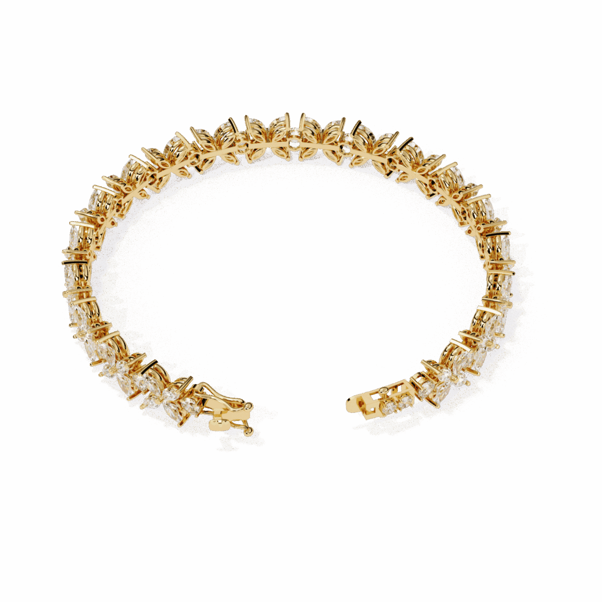 6.25 Carat Marquise & Round Floral Diamond Tennis Bracelet  Image 8