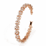 6.25 Carat Marquise & Round Floral Diamond Tennis Bracelet - Image 11