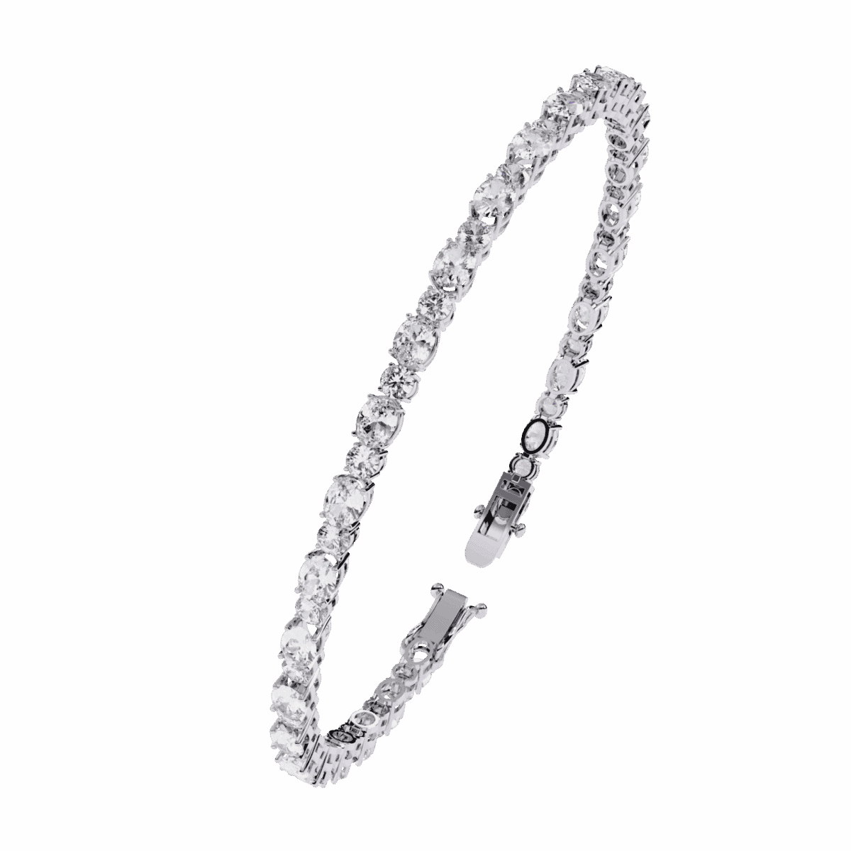 4.5 Carat Oval & Round Diamond Tennis Bracelet  Image 3