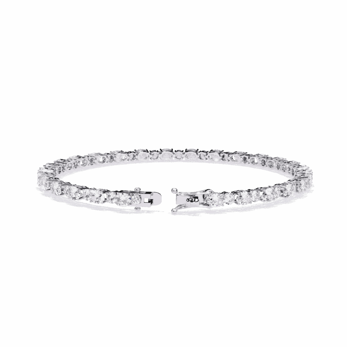 4.5 Carat Oval & Round Diamond Tennis Bracelet  Image 5