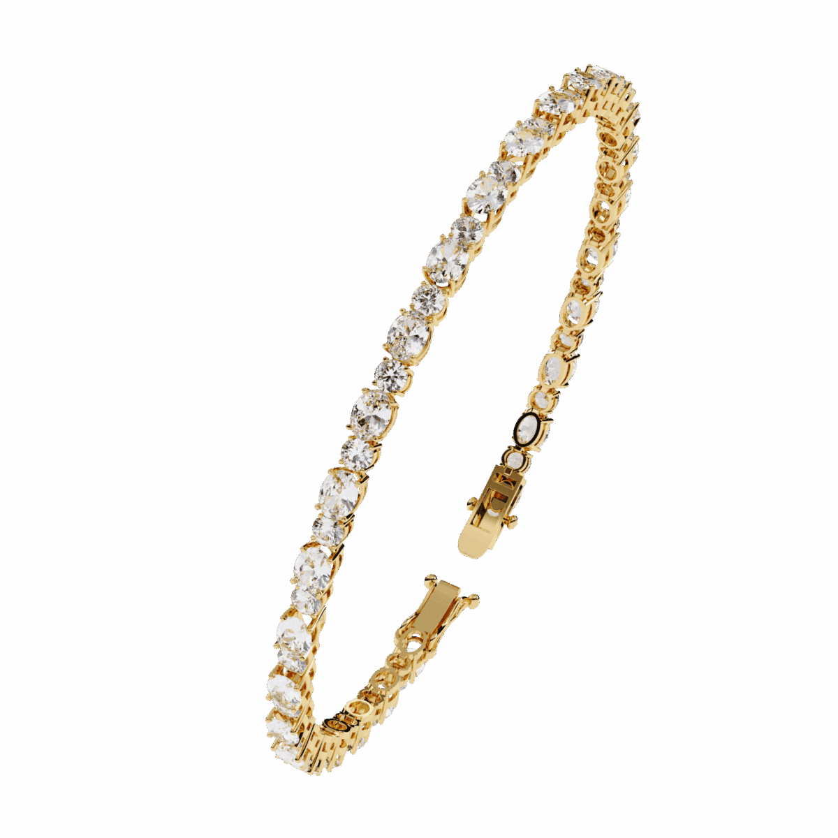 4.5 Carat Oval & Round Diamond Tennis Bracelet  Image 8