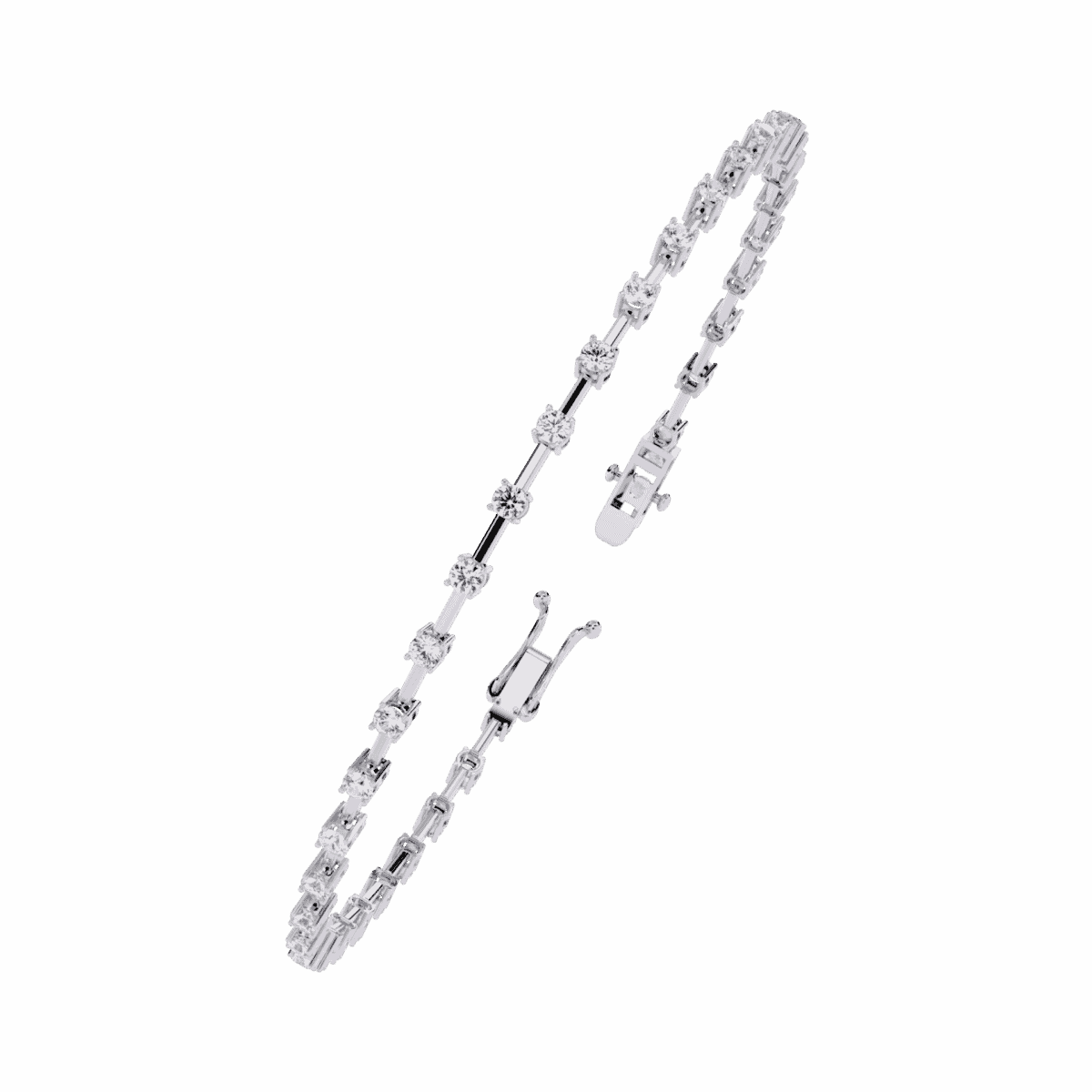 1 Carat Light Line Diamond Tennis Bracelet  Image 3