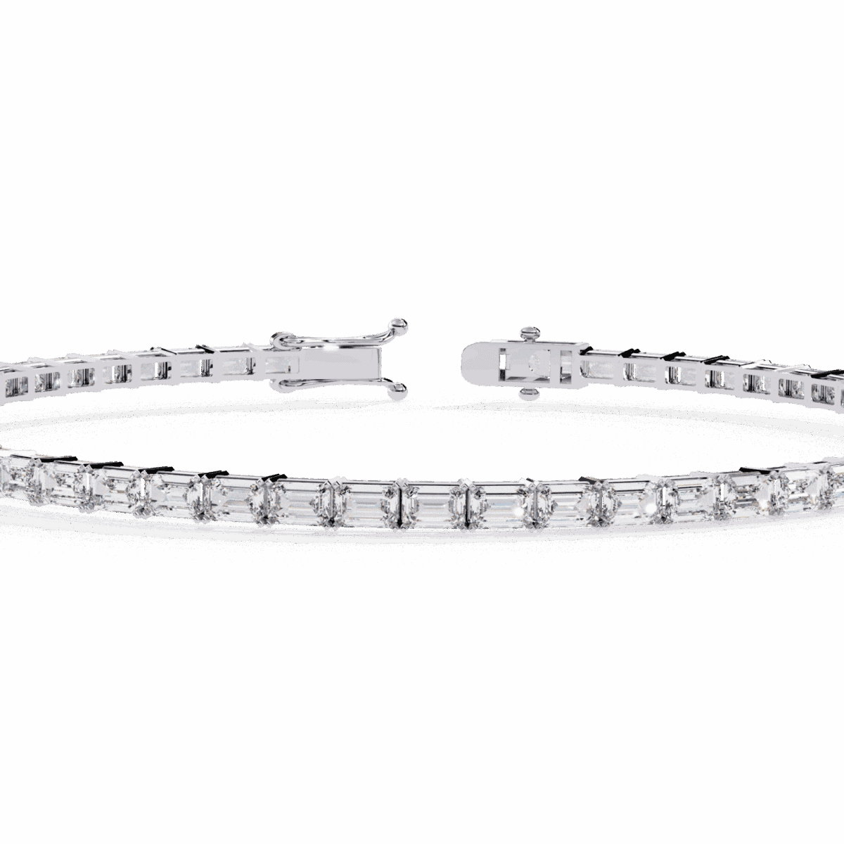 3.5 Carat Emerald Cut Diamond Tennis Bracelet  Image 2