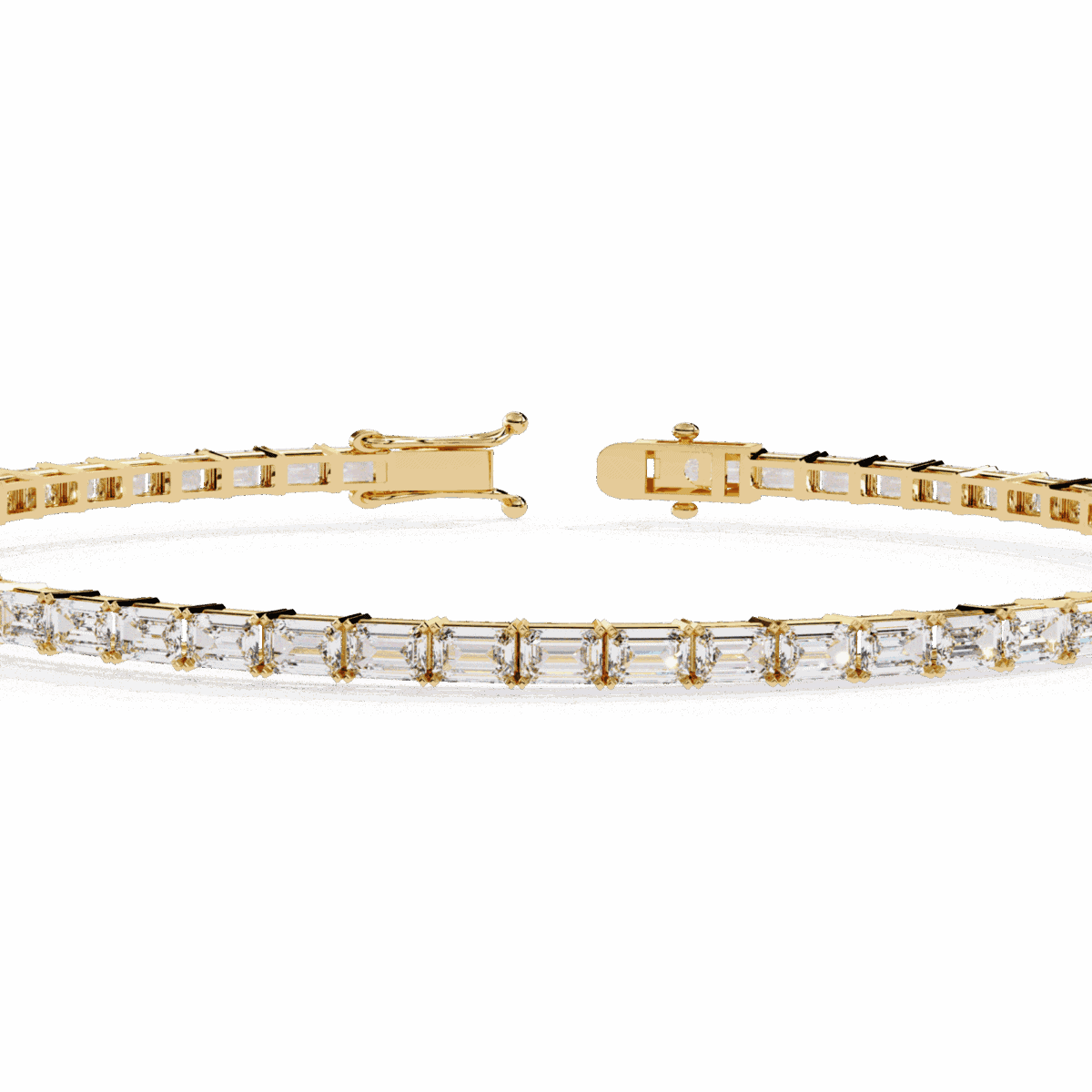 3.5 Carat Emerald Cut Diamond Tennis Bracelet  Image 7