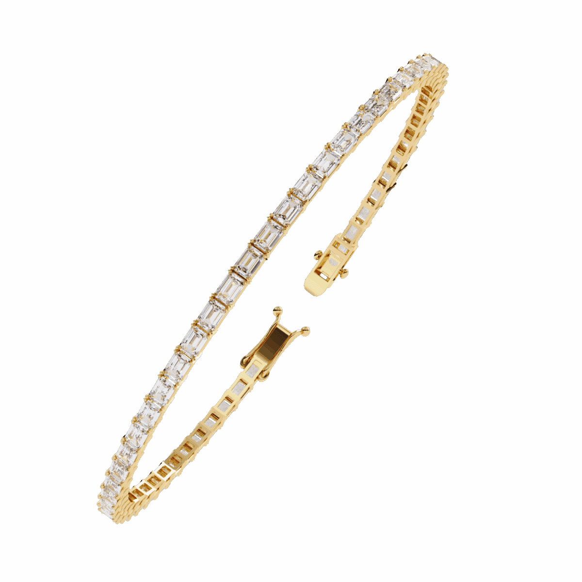 3.5 Carat Emerald Cut Diamond Tennis Bracelet  Image 8