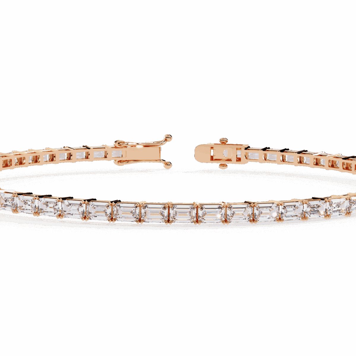 3.5 Carat Emerald Cut Diamond Tennis Bracelet  Image 12