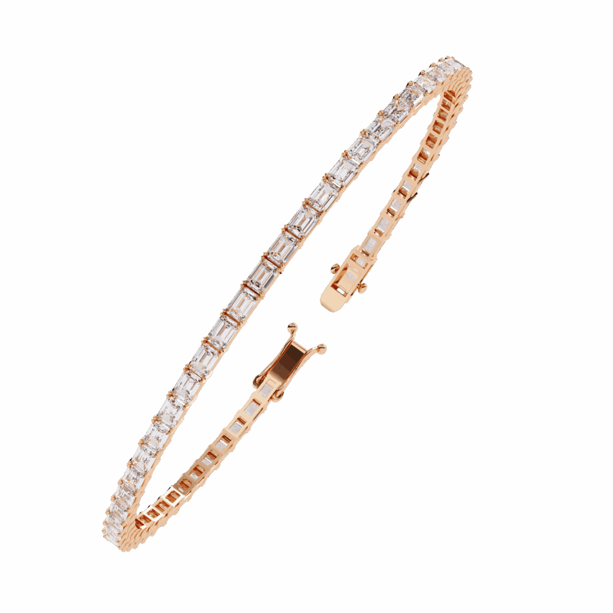 3.5 Carat Emerald Cut Diamond Tennis Bracelet  Image 13