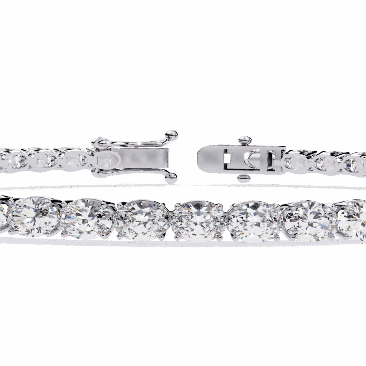 5 Carat Oval & Round Diamond Tennis Bracelet  Image 2