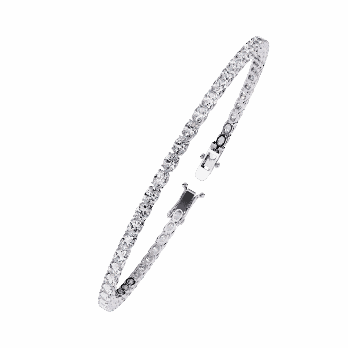5 Carat Oval & Round Diamond Tennis Bracelet  Image 3