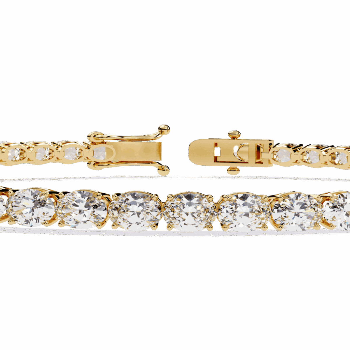 5 Carat Oval & Round Diamond Tennis Bracelet  Image 7