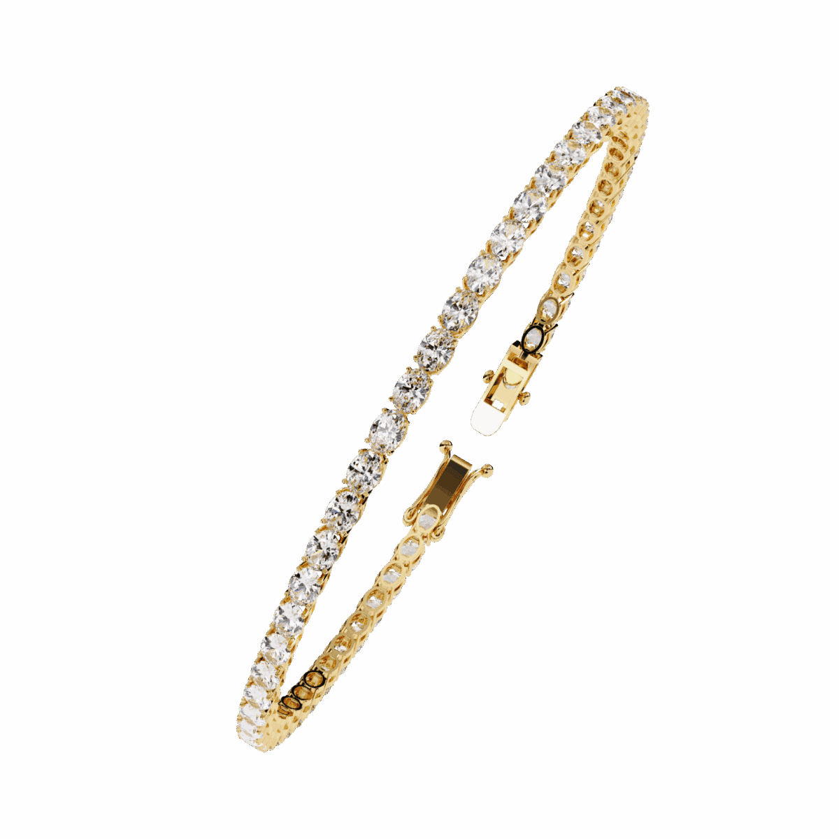 5 Carat Oval & Round Diamond Tennis Bracelet  Image 8