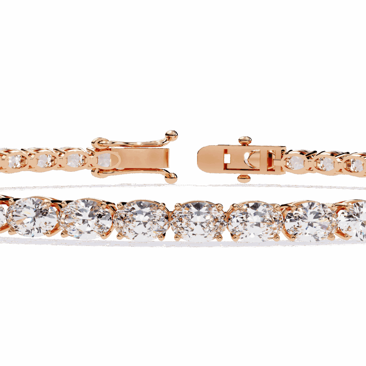 5 Carat Oval & Round Diamond Tennis Bracelet  Image 12