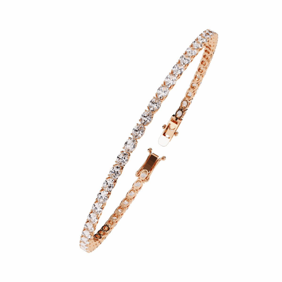 5 Carat Oval & Round Diamond Tennis Bracelet  Image 13