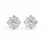 2.5 Carat Modern Princess Solitaire Diamond Earrings